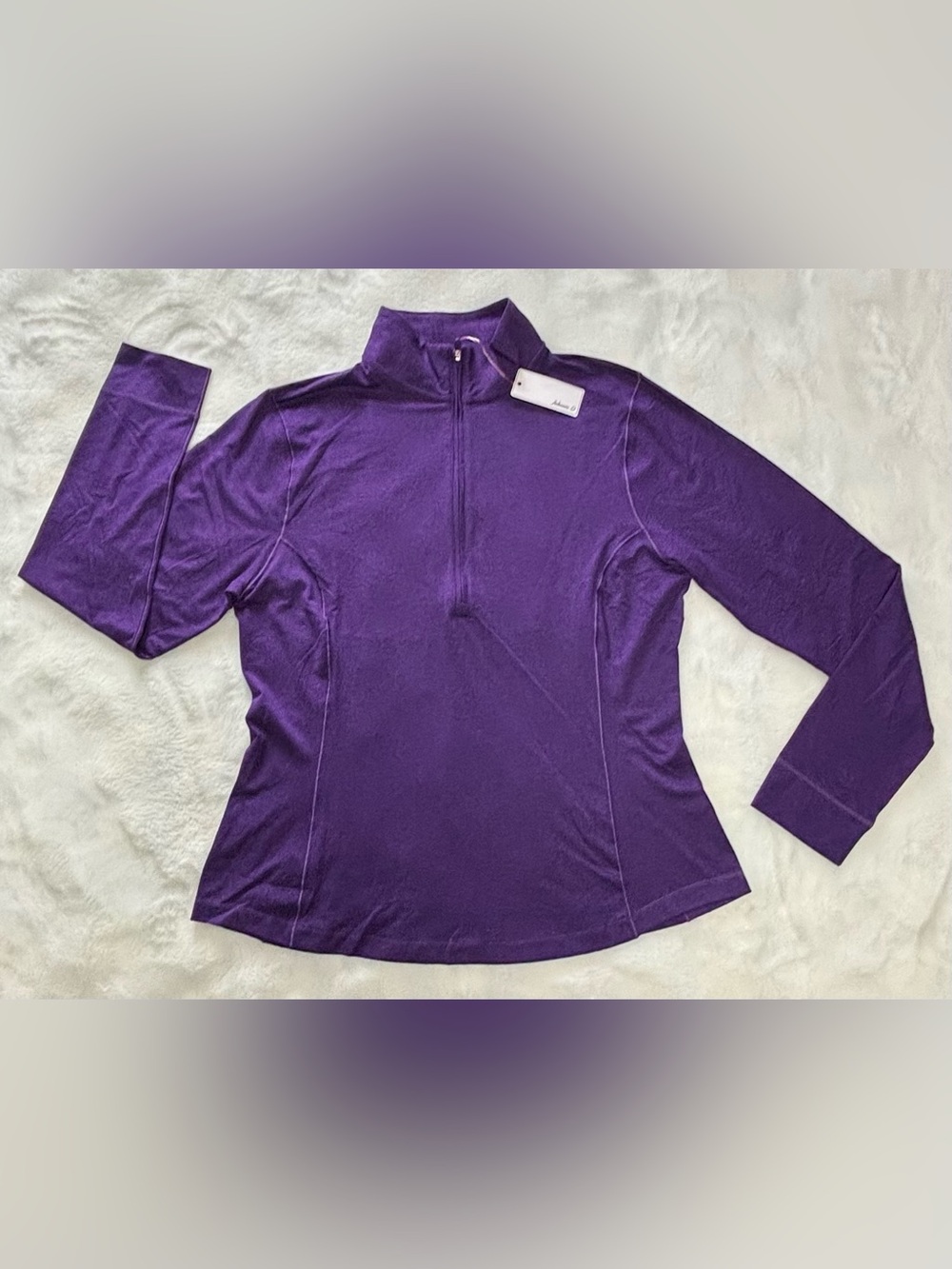 NWT johnnie-O Susie Performance Quarter Zip Pullover Purple Women's Size Large
